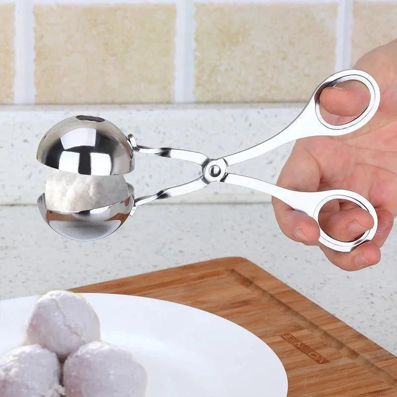 Stainless Steel Meat Ball Maker Tool | Round Rice Ball Shaper Spoon | Non-Stick Meatball Making Mold | Kitchen Gadget