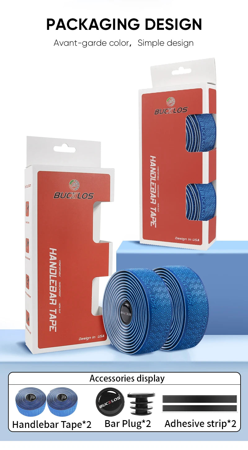 BUCKLOS Road Bike Handlebar Tape – Soft Non-Slip Drop Bar Strap for Gravel, Racing & Speed Bicycles