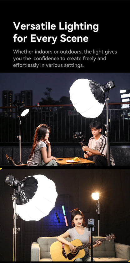 Ulanzi VL-120Bi VL-120C 120W V-Mount COB Light – Wireless APP Control, 2700K-6500K Video Light for Skit Video Photography