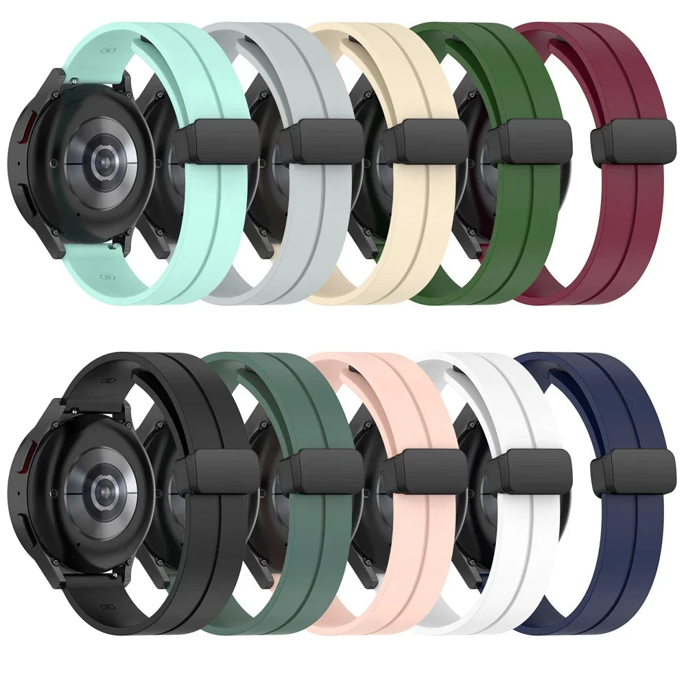 20mm/22mm Silicone Watch Strap - Magnetic Buckle Sport Band for Samsung Galaxy Watch, Huawei Watch GT 2/3 and Gear S3