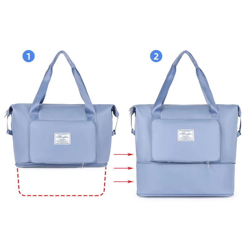 Large Capacity Travel Bag — Expandable, Waterproof, Foldable Luggage Organizer