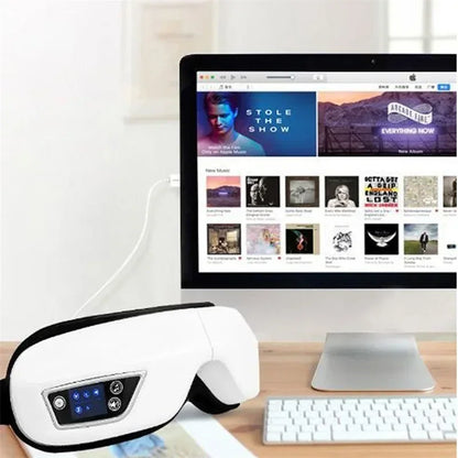 6D Rechargeable Eye Massager – Vibrating Hot Compress with Bluetooth Music for Relaxation, Sleep Improvement & Eye Care