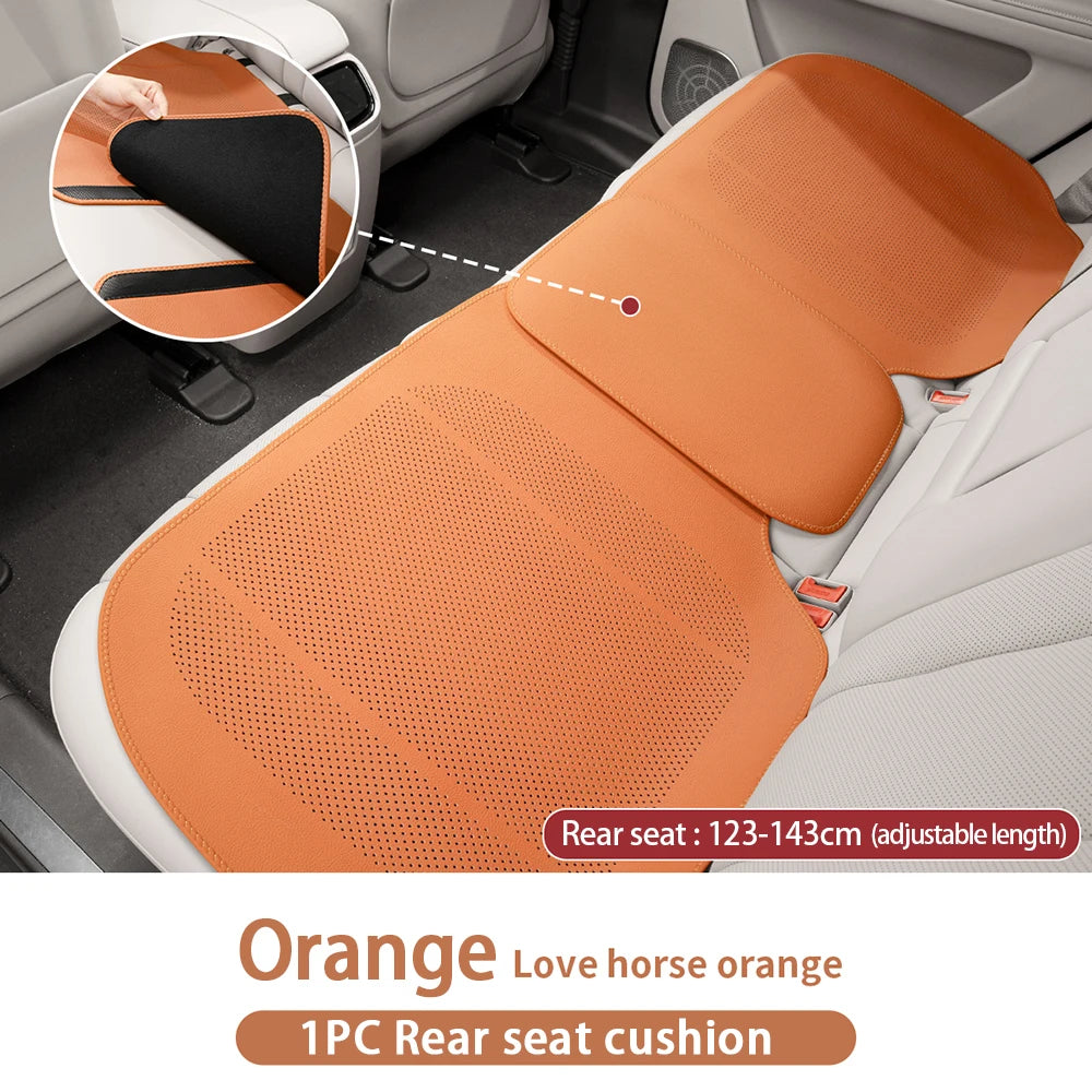 Universal Leather Car Seat Cushion - Breathable Perforated Four-Season Seat Cover