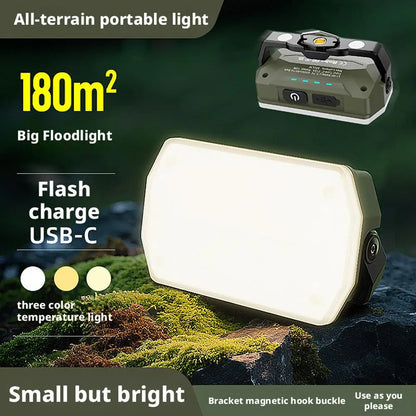 Portable LED Camping Lantern - Waterproof Battery-Powered Flood Light for Hiking, Fishing & Outdoor Use