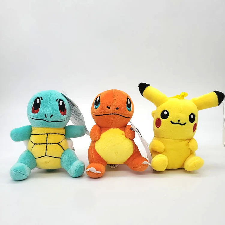 Pokemon Plush Cartoon Keychain Toys – Pikachu, Charmander, Psyduck, Squirtle, Snorlax Anime Figures, Kids Toy Xmas Gift
