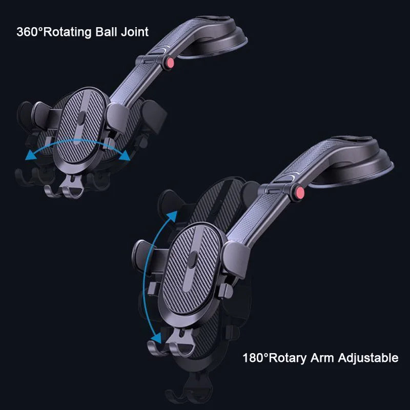 Gravity Dashboard Phone Holder: Universal Car Stand Support for iPhone 14/13/12/11, Xiaomi, Samsung - Mobile Phone Mount