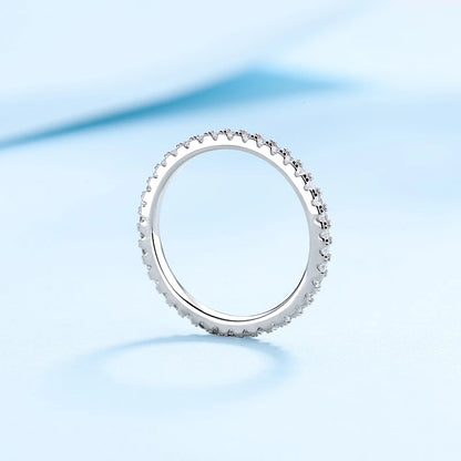 100% Pass Diamond Tester Pen & Moissanite Ring – Matching 925 Sterling Silver Wedding Band for Women