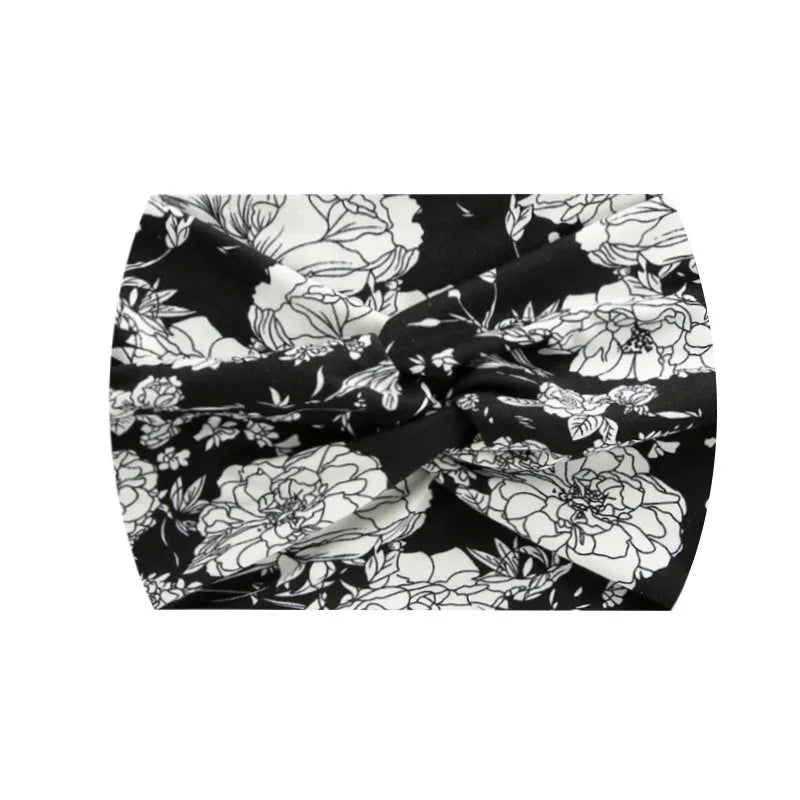 Wide Stretch Printed Sports Headband – 18cm Athletic Sweatband & Hairband