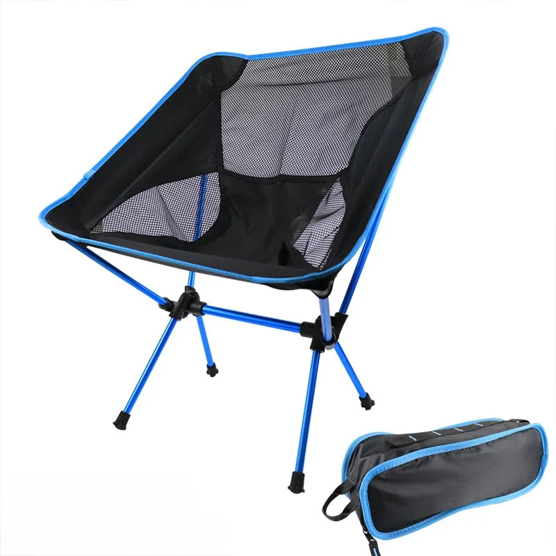 Portable Lazy Back Chair – High-End Lightweight Aluminum Alloy Folding Moon Chair for Outdoor Camping & Travel