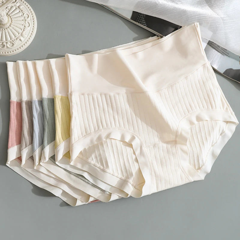 Seamless High-Waist Cotton Panties for Women – Invisible Ice Silk Underpants, Plus Size Lingerie Briefs