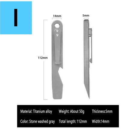 Titanium Alloy Multifunction EDC Tool – Wrench, Pry Bar, Bottle Opener & Screwdriver for Outdoor Use