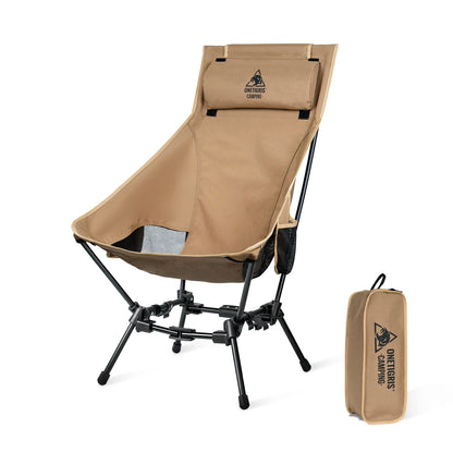 OneTigris Folding Camping Chair – Outdoor High Back Chair for Fishing, Trekking, BBQ, Beach & Gardening