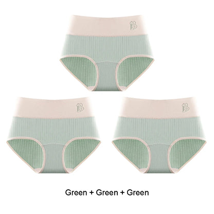 Women's Cotton Briefs - High-Waisted Belly Control Sports Panties Set for Women