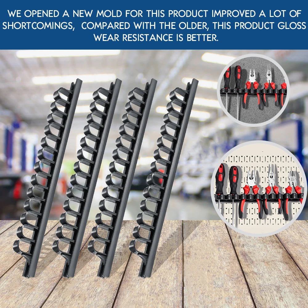 1/2PCS Screwdriver and Wrench Organizer | Hand Tool Holder Plastic Rail | Wrench Hanger with Clips