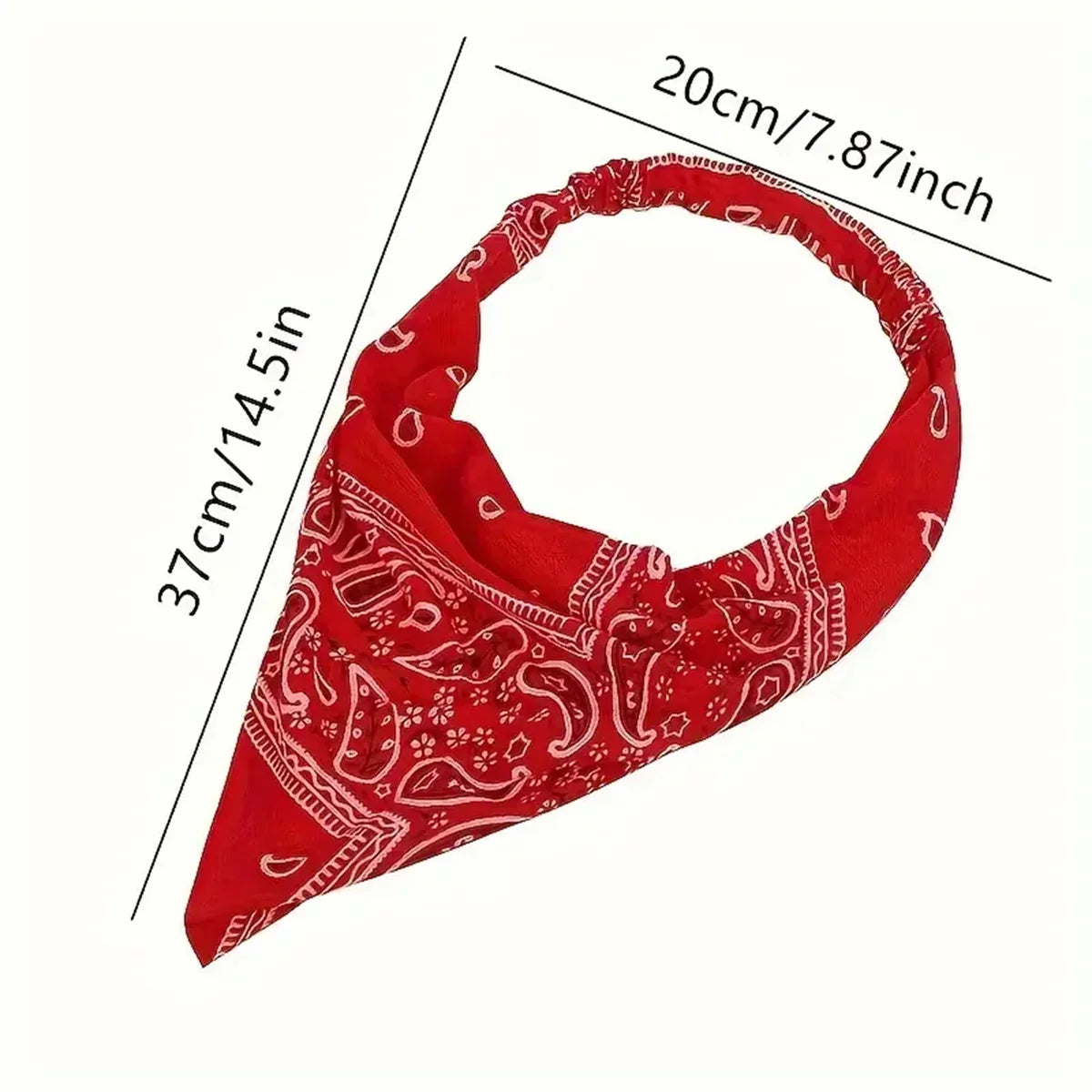 Retro Triangle Scarf Headband for Women - Breathable Elastic Fabric Hair Band