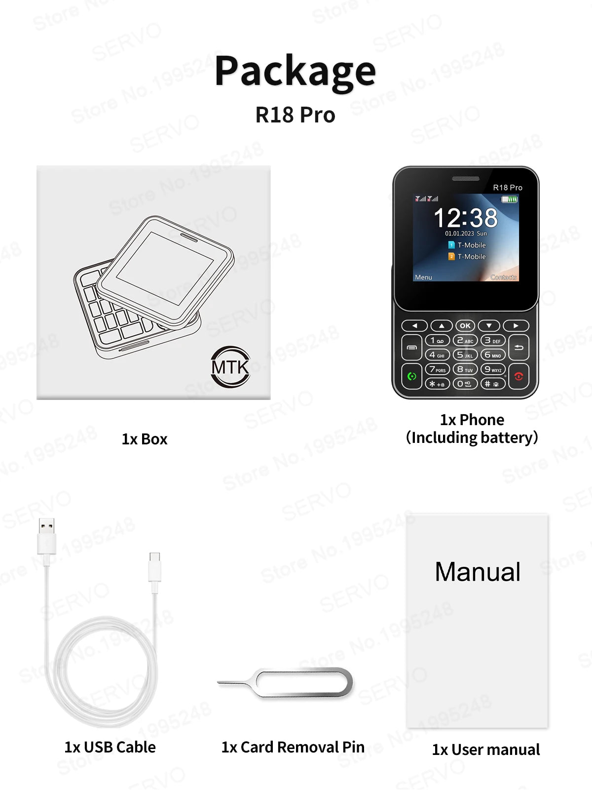 2024 NEW SERVO R18Pro Mini Mobile Phone – 2.4" Rotating Screen, Button Slider, Flashlight, Magic Voice, Dual SIM Standby