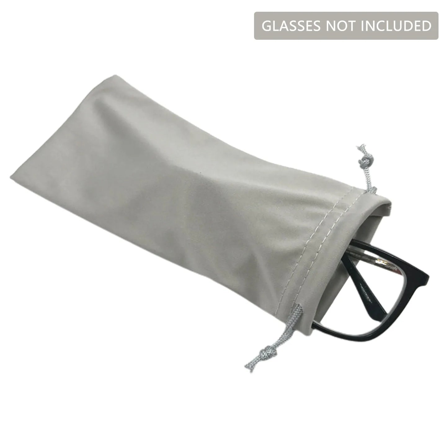 Microfiber Glasses Pouch – Soft Drawstring Eyewear Case 9×18cm, Solid Color Elastic Fabric Organizer
