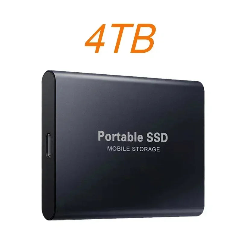 Portable SSD 1TB–4TB High-Speed External Drive – USB 3.1 Type-C Solid State Hard Disk for Laptop, PC & Mac