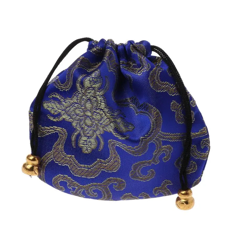 Silk Brocade Drawstring Gift Bags – Embroidered Jewelry, Coin & Candy Pouch for Wedding & Party Favors