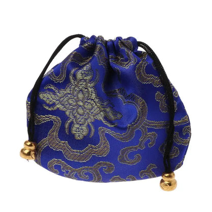 Silk Brocade Drawstring Gift Bags – Embroidered Jewelry, Coin & Candy Pouch for Wedding & Party Favors