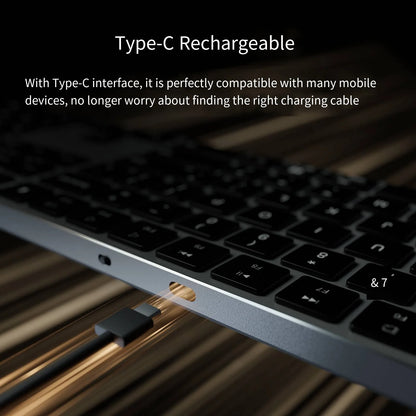 IFXLIFE Universal Wireless Bluetooth Keyboard – Rechargeable Slim Metal Frame Full-Size with Numeric Keys for Windows & macOS