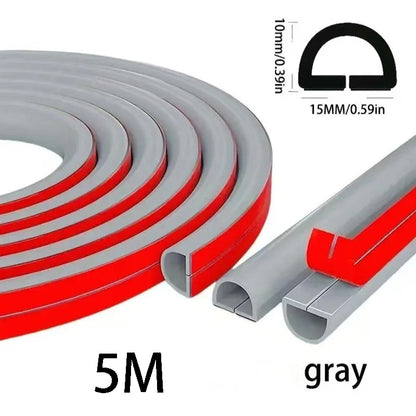 Cable Management Sleeve - 118" Self-Adhesive PVC Cord Hider for Wall & Floor, Insulated Wire Cover
