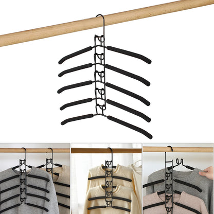 5-Layer Wall-Mounted Clothes Hanger – Detachable One-Piece Drying Rack for Indoor Space-Saving Storage