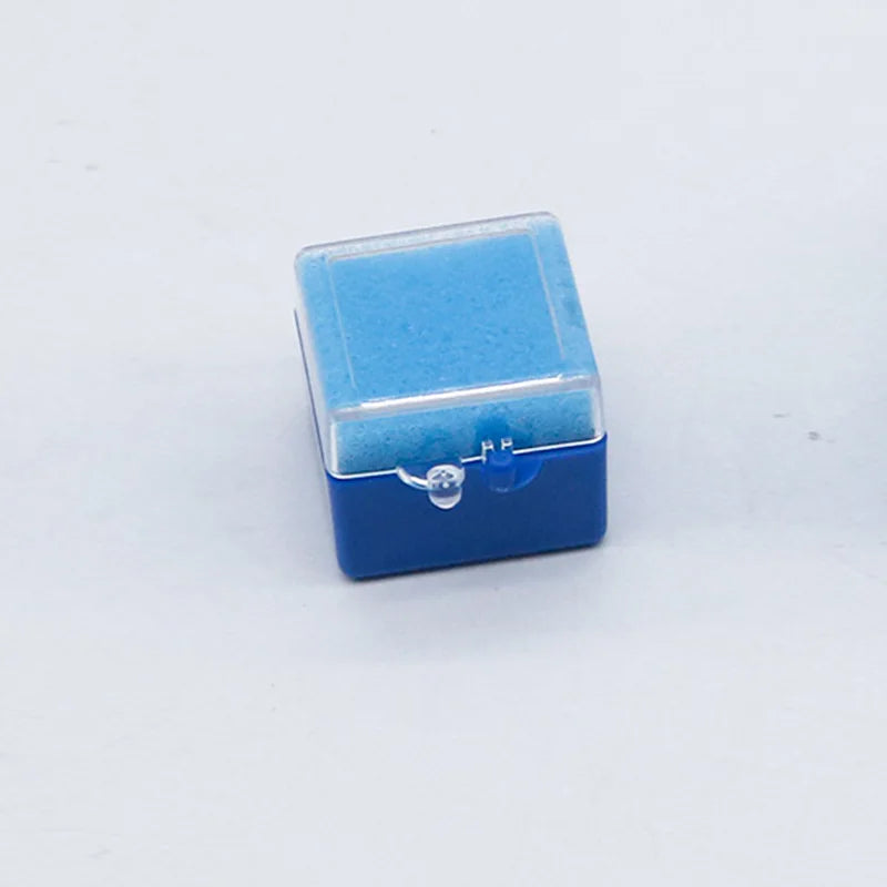 100PCS Dental Implant Storage Box – 1inch & 2inch Plastic Denture Box with Sponge, Blue, Black, White, for Dentistry & Laboratory