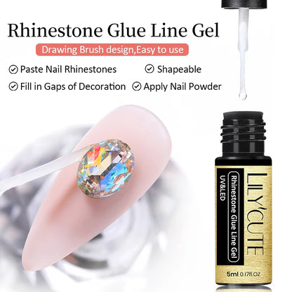 LILYCUTE 5ml Silver Metallic Liner Gel Polish – Super Bright UV Nail Art Stripe & Drawing Paint Varnish, Mirror Effect Graffiti Gel