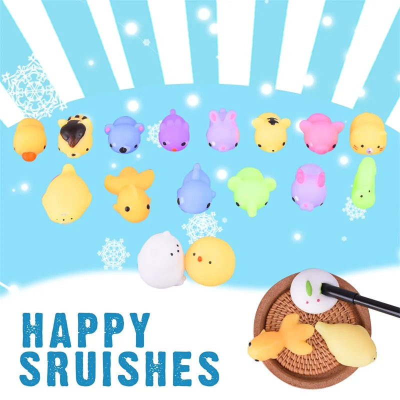 50–5PCS Kawaii Mochi Animal Squishy Toys – Anti-Stress Squeeze Balls for Kids Party Favors & Birthday Gifts
