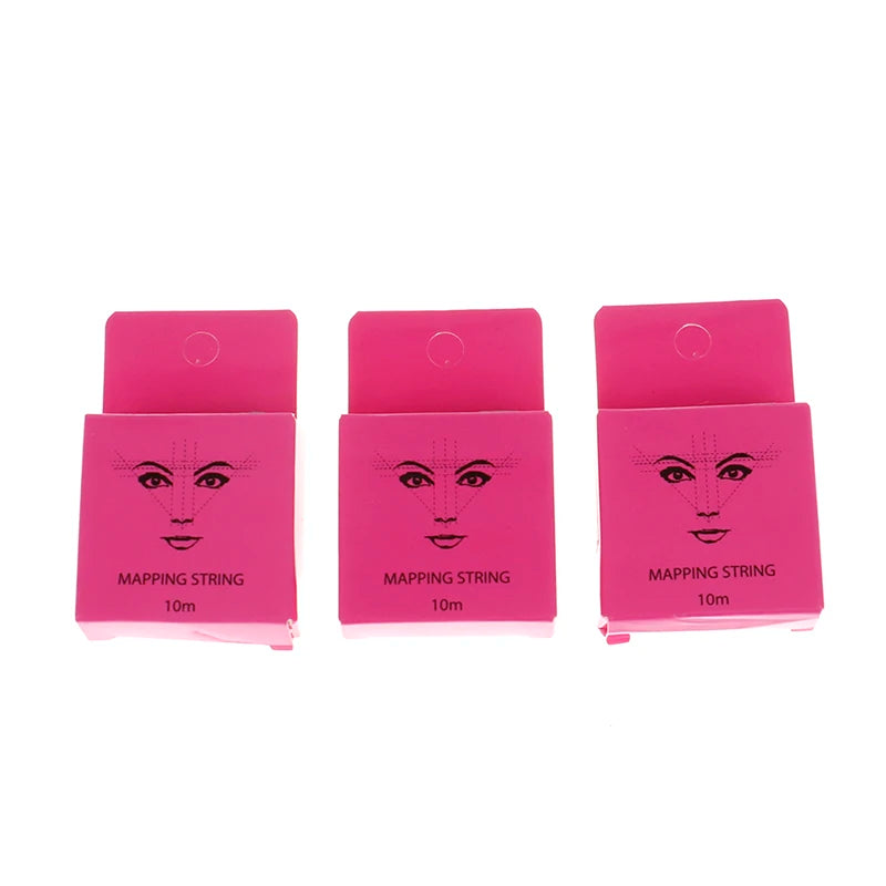 10M Pre-Inked Microblading Mapping String — Eyebrow Brow Marker Thread (White/Black/Pink) for Permanent Makeup