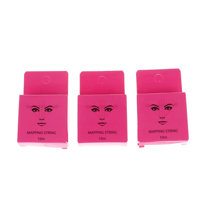 10M Pre-Inked Microblading Mapping String — Eyebrow Brow Marker Thread (White/Black/Pink) for Permanent Makeup