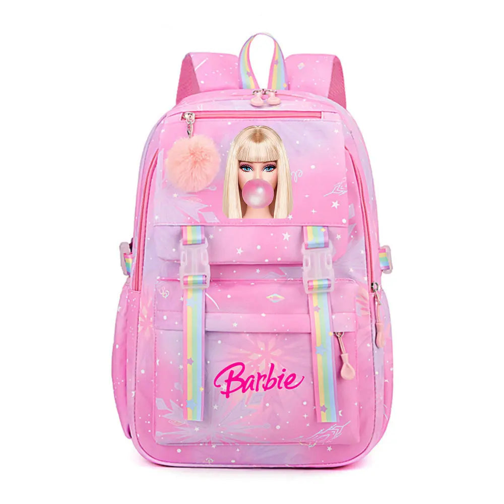 New Barbie Kids School Backpack – Canvas Travel & Laptop Bag for Boys, Girls, & Teenagers