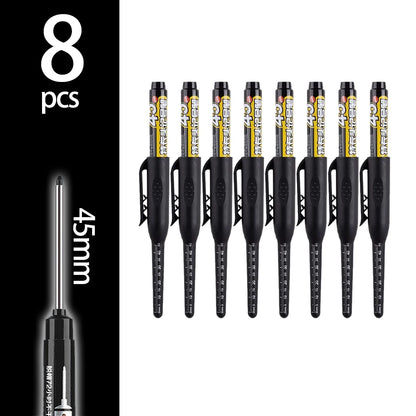 45mm Deep-Hole Carpenter Marker Pen - Long-Nib Woodworking Marking Pen for Measuring & Construction