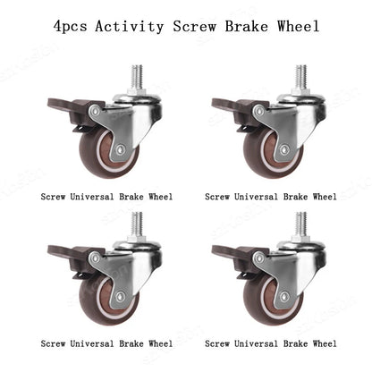 4pcs Soft Rubber Furniture Casters - Quiet Swivel Roller Wheels for Trolleys, Cribs, Beds & Home Use