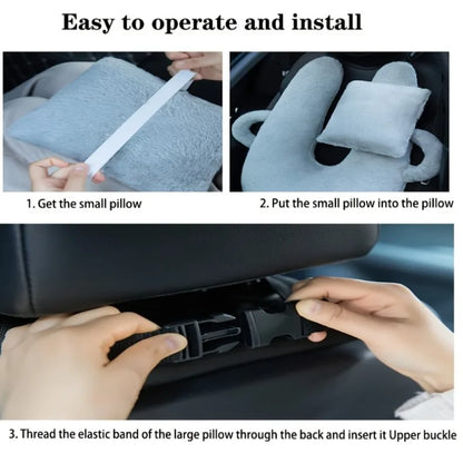 U-Shaped Multifunctional Car Pillow – Plush Travel Neck Pillow with Removable Sleeve