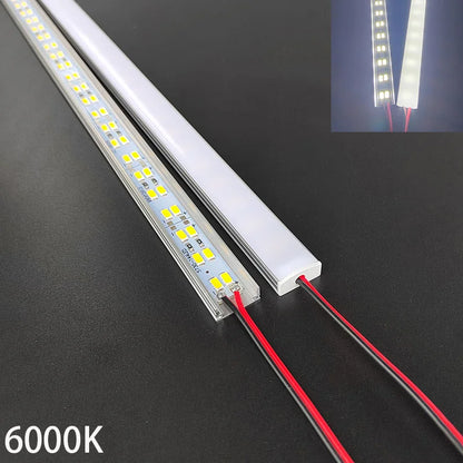 72LED Super Bright Light Bar - 50cm DC12V Aluminum Strip Lamp for Kitchen & Shelf Lighting