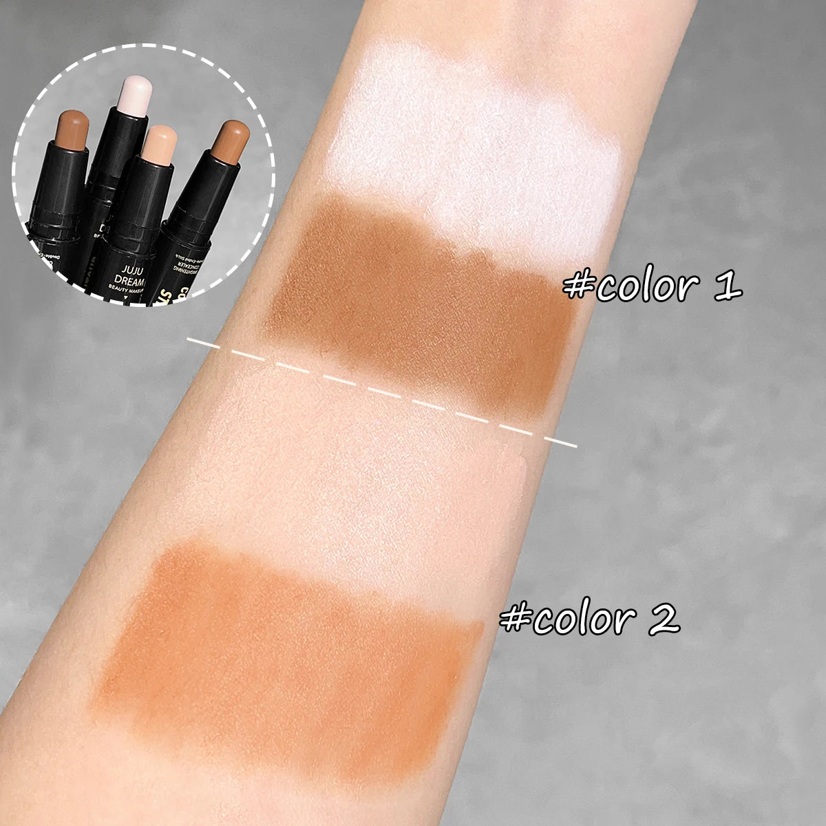 Double-Ended Highlight & Contour Stick – 3D Nose Shadow, Facial Shaping, Brightening & Trimming Makeup Tool