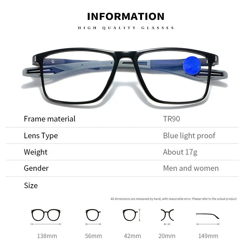 Intelligent Photochromic Myopia Glasses – Vintage TR90 Computer Sunglasses for Nearsighted Users, Finished Lenses -1.0 to -6.0