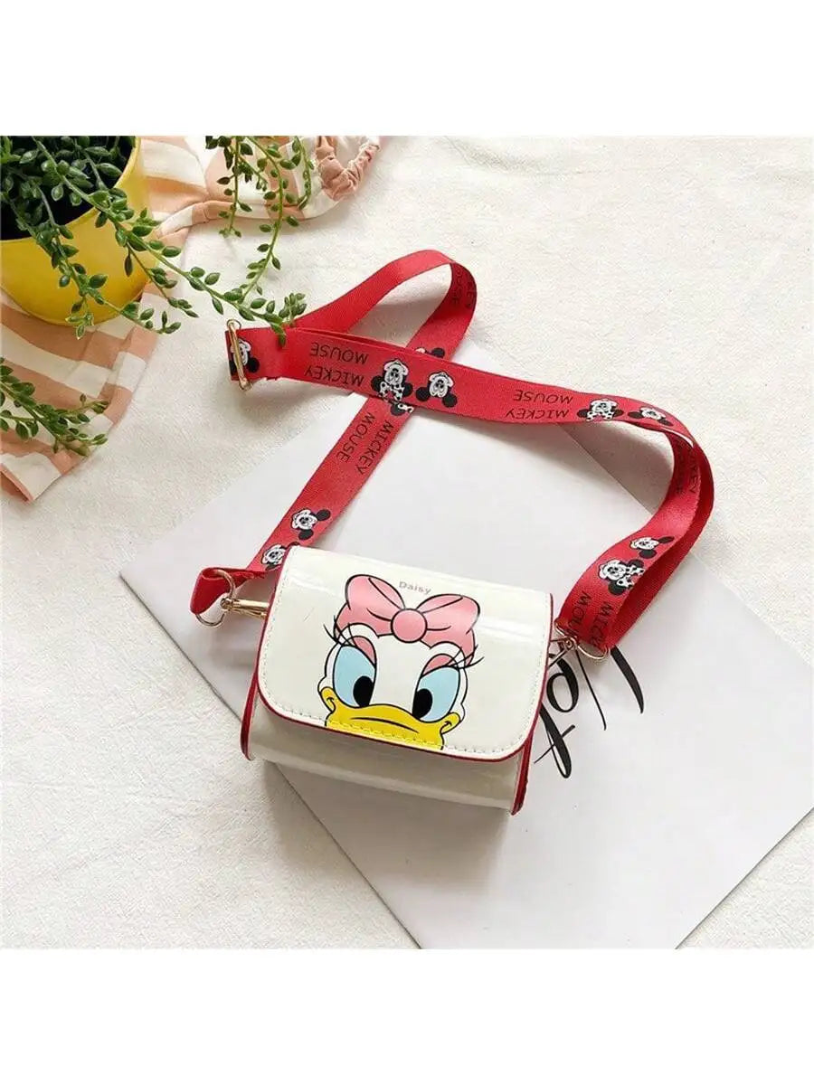Disney Anime Square Shoulder Bag – Kawaii Mickey & Donald Duck Cartoon Messenger Tote Backpack Fashion Bag for Kids & Adults