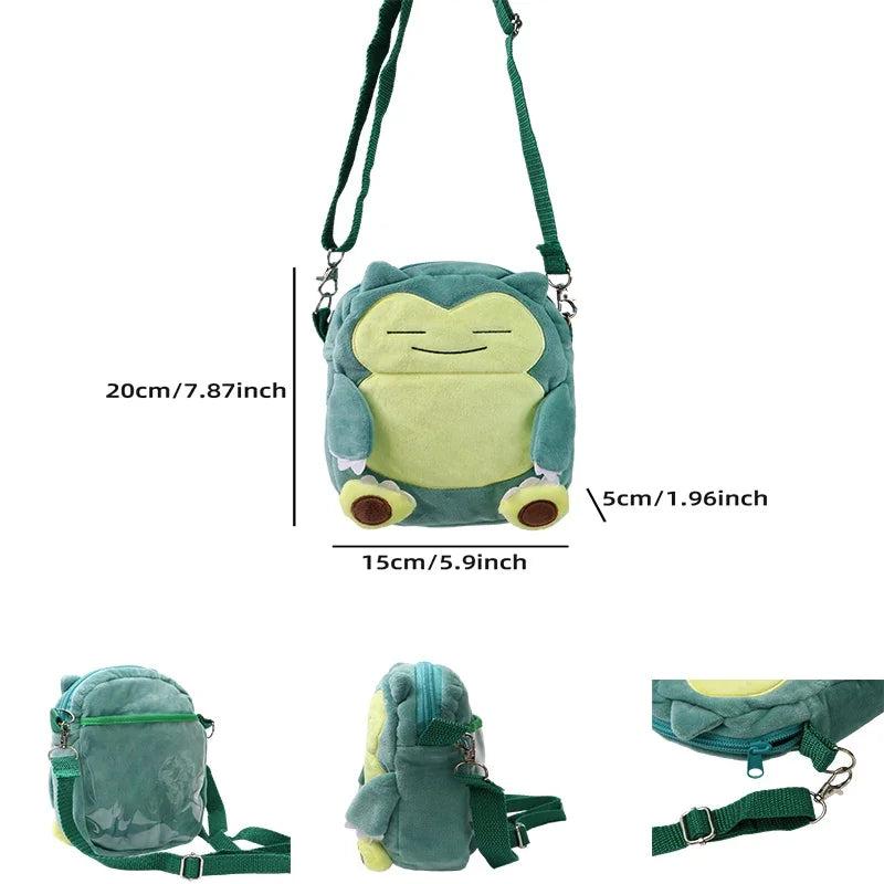 Gengar Mimikyu Snorlax Rowlet Lucario Charmander Plush Backpack — Pokémon Anime Shoulder Bag Toy Doll