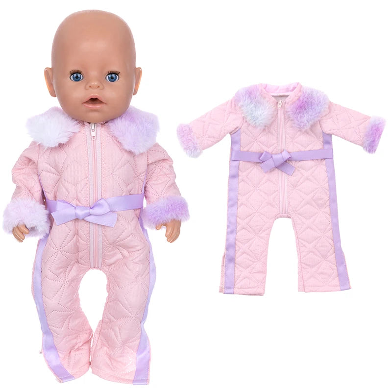 18-Inch Girl Doll Clothes – Pink Coat & Office Dress Outfit, Baby Girl Doll Gift Toy