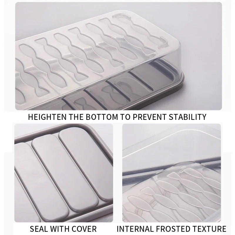 Freezer Dumpling Storage Box — Stackable Square Plastic Food Saver with Lid, Single-Layer Sealed Transparent Container