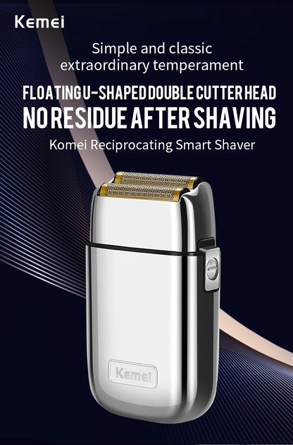 Kemei TX1 Rechargeable Electric Shaver for Men – Metal Housing Hair & Beard Razor, Bald Shaving Machine, Fade Finishing