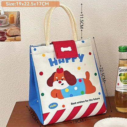 Cute Bento Lunch Bag – Large Capacity Insulated Tote for Office Workers, Students, and Fresh-Keeping Meals