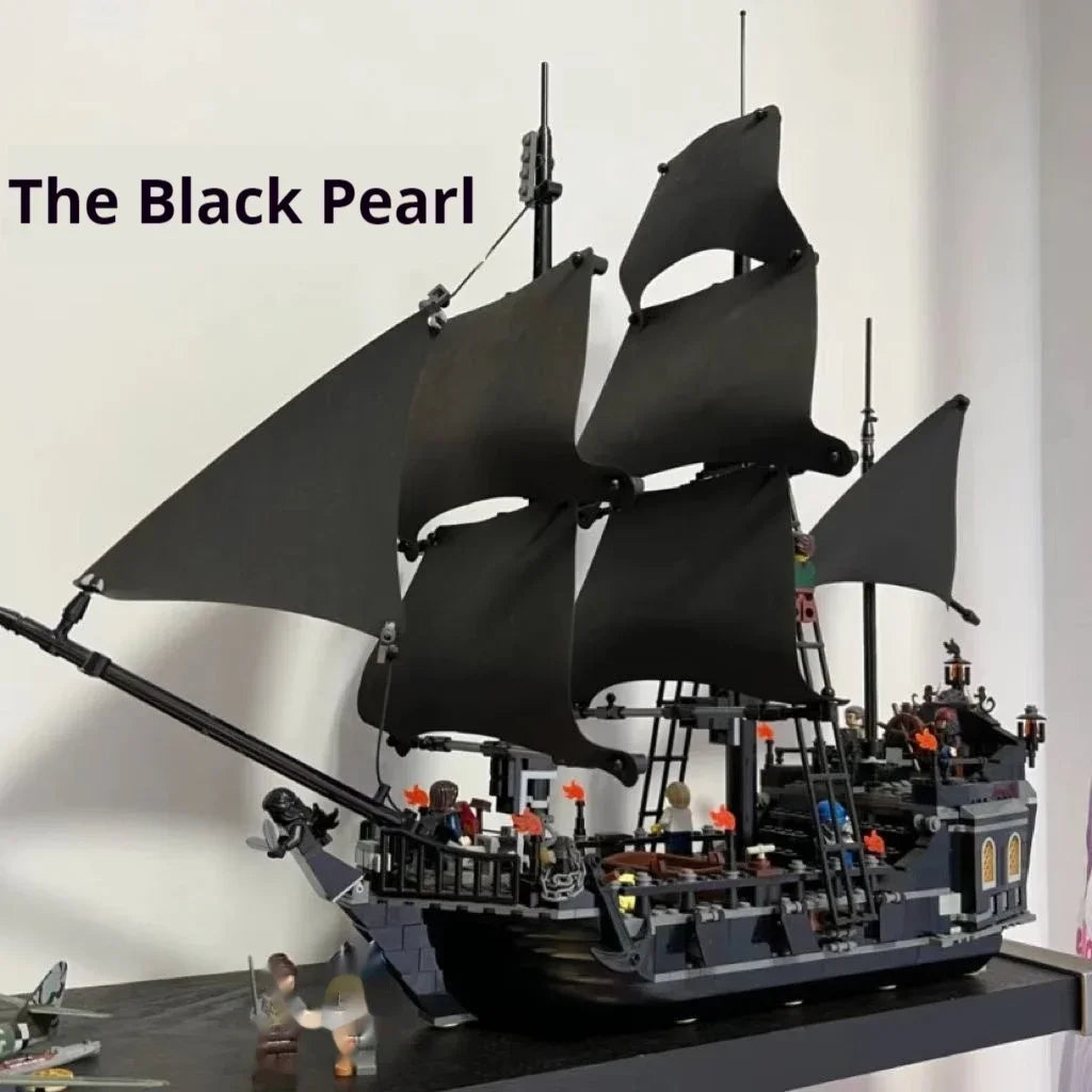 Pirates Black Pearl Ship Building Blocks – 1:1 Caribbean Adventure Boat Model Toy for Kids & Adults