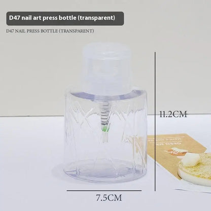 Refillable Lockable Pump Dispenser Bottle - Empty Press Container for Nail Cleaner, Makeup Remover & Personal Care