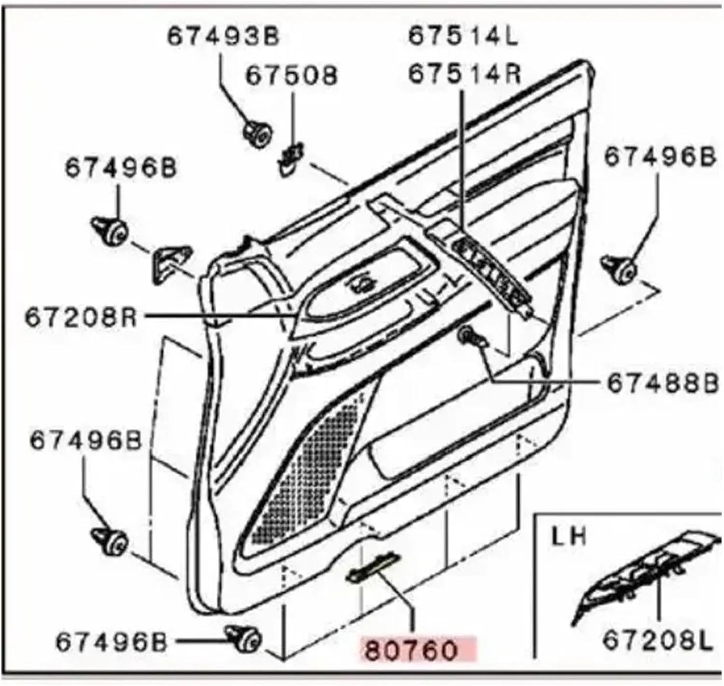 Car Door Light Panel Lamp Cover – Compatible with Mitsubishi Pajero V87 V93 V97 2006–2021 Interior Door Light Trim Replacement Cover