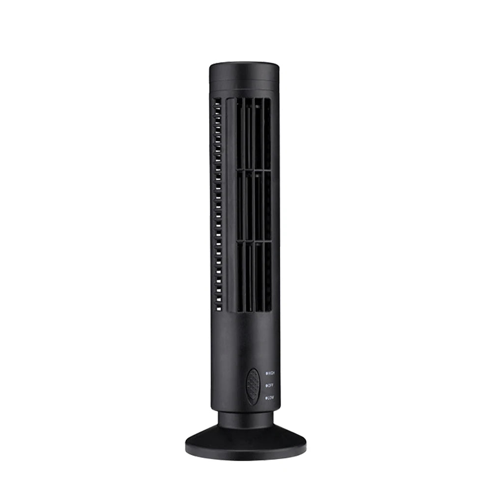 LED Bladeless Tower Fan - Quiet 90° Oscillating USB Portable Desk Fan with Light for Home, Bedroom & Office