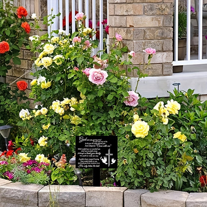 Waterproof Memorial Suncatcher Grave Marker – Black Remembrance Plaque Stake with Dove for Cemetery & Garden